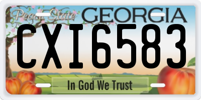 GA license plate CXI6583