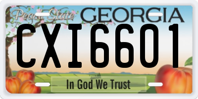 GA license plate CXI6601