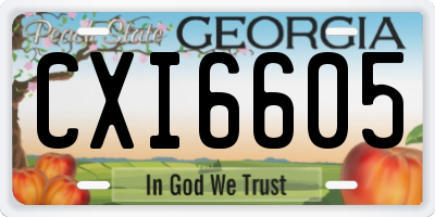 GA license plate CXI6605