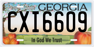GA license plate CXI6609