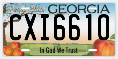 GA license plate CXI6610