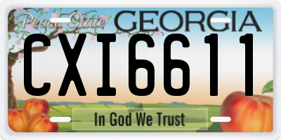 GA license plate CXI6611