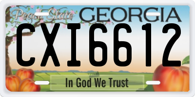 GA license plate CXI6612