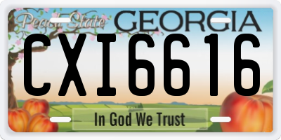 GA license plate CXI6616
