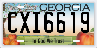 GA license plate CXI6619