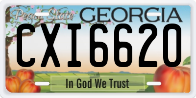 GA license plate CXI6620