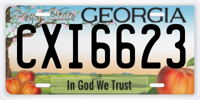GA license plate CXI6623
