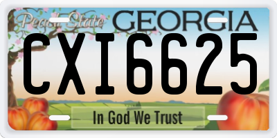 GA license plate CXI6625