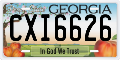 GA license plate CXI6626