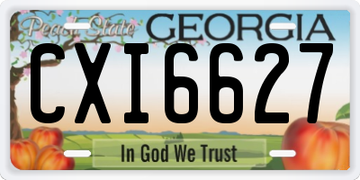 GA license plate CXI6627