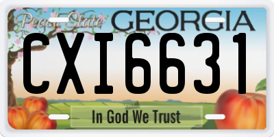 GA license plate CXI6631