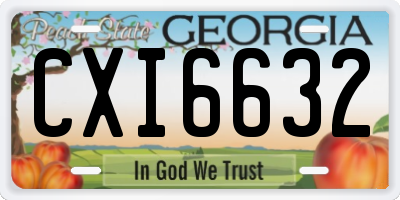 GA license plate CXI6632