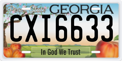 GA license plate CXI6633