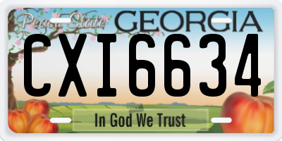 GA license plate CXI6634