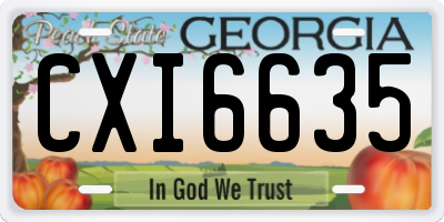 GA license plate CXI6635