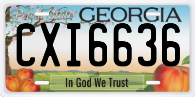 GA license plate CXI6636