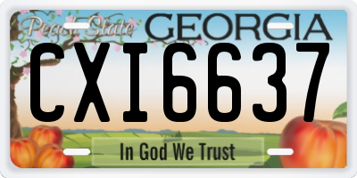 GA license plate CXI6637