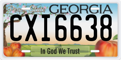 GA license plate CXI6638