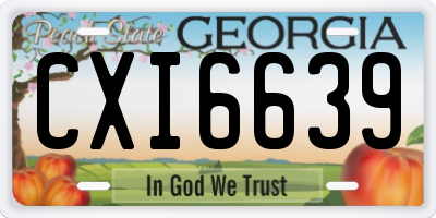 GA license plate CXI6639