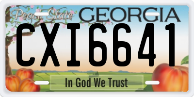 GA license plate CXI6641