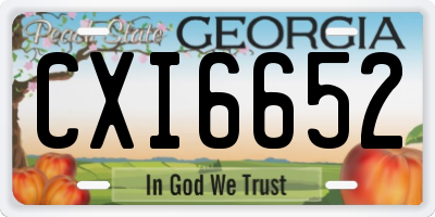 GA license plate CXI6652