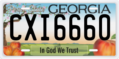 GA license plate CXI6660
