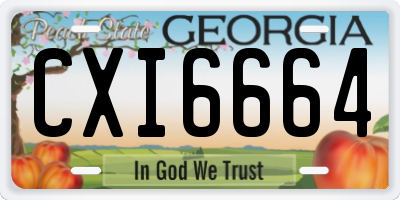 GA license plate CXI6664