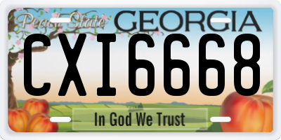 GA license plate CXI6668