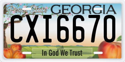 GA license plate CXI6670