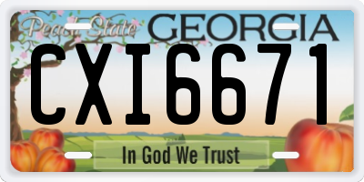 GA license plate CXI6671
