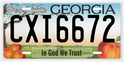GA license plate CXI6672