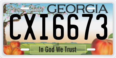 GA license plate CXI6673