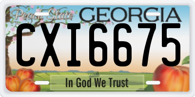 GA license plate CXI6675