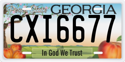 GA license plate CXI6677