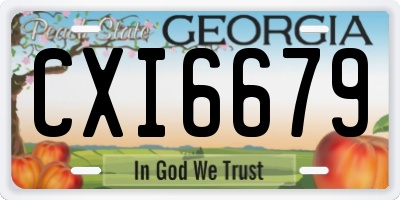GA license plate CXI6679