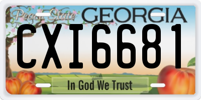 GA license plate CXI6681