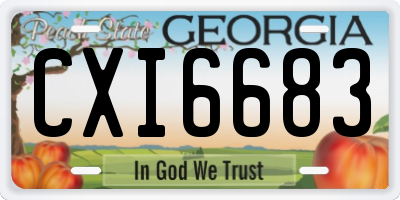 GA license plate CXI6683