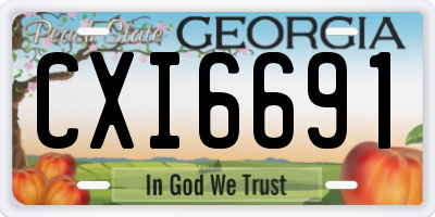 GA license plate CXI6691