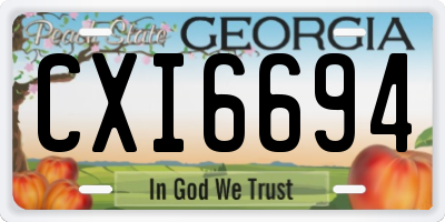 GA license plate CXI6694