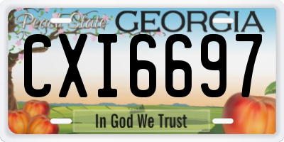 GA license plate CXI6697