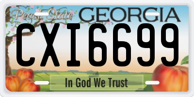 GA license plate CXI6699