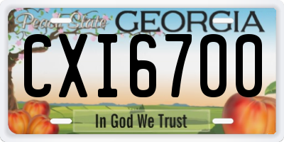 GA license plate CXI6700