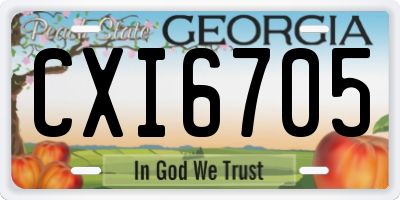 GA license plate CXI6705
