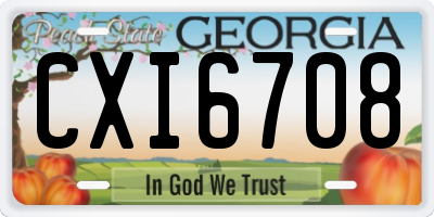 GA license plate CXI6708