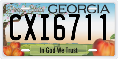 GA license plate CXI6711