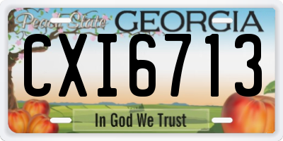 GA license plate CXI6713