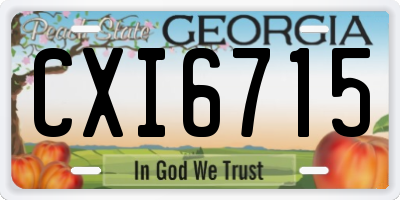 GA license plate CXI6715
