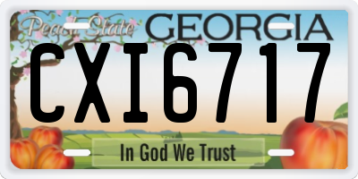 GA license plate CXI6717