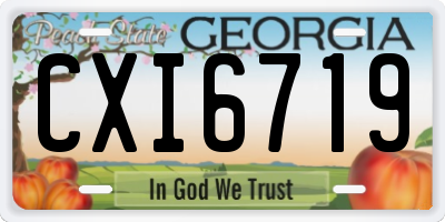 GA license plate CXI6719