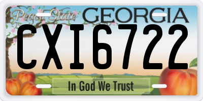 GA license plate CXI6722